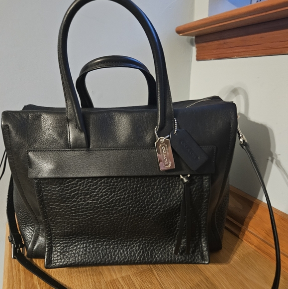 Coach Handbags - Coach Black Leather Satchel